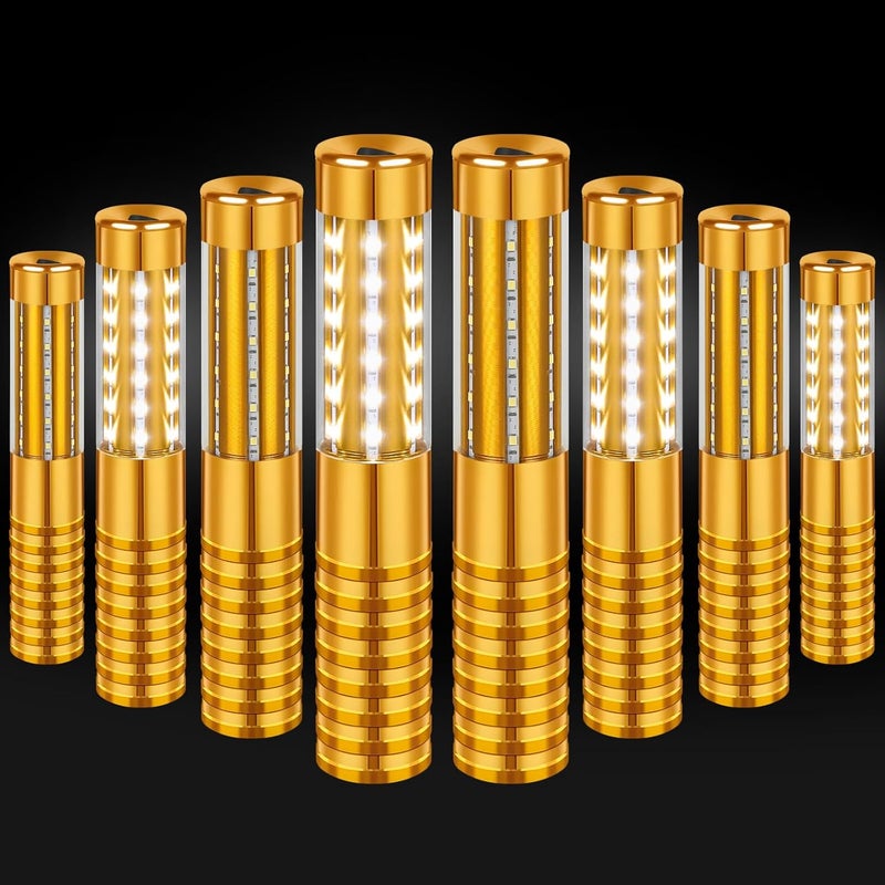 TTLYUGN 8 Pieces LED Strobe Baton Light Rechargeable Bottle Service Sparklers Stick Reusable Champagne Bottle Handheld LED for Club Stage Nightclub Party Concert Event Bar Outdoor - Gold - Image 1